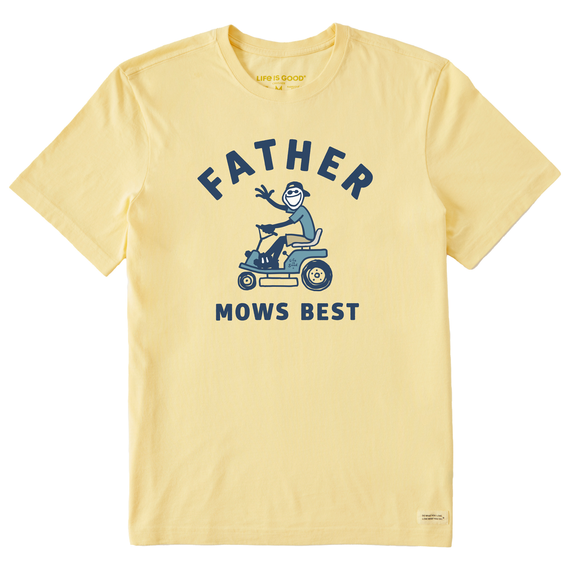 Life is Good. Men's Jake Father Mows Best SS Crusher Tee, Sandy Yellow