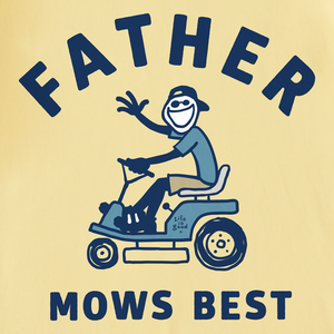 Life is Good. Men's Jake Father Mows Best SS Crusher Tee, Sandy Yellow