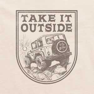 Life is Good. Men's Fineline Take it SS Crusher-LITE Tee, Putty White
