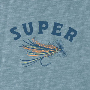 Life Is Good. Men's Fineline Super Fly Textured Slub Tee, Smoky Blue