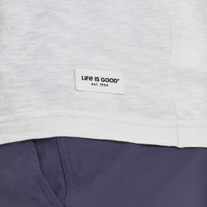 Life is Good. Men's Beer Fishy Fishy Textured Slub Hoodie, Fog Gray