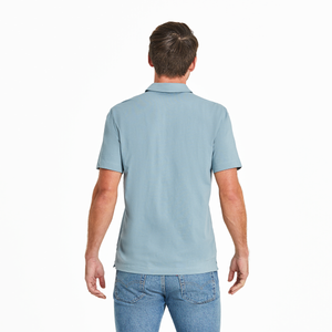 Life is Good. Men's Simple Dog SS Crusher-LITE Polos, Smoky Blue