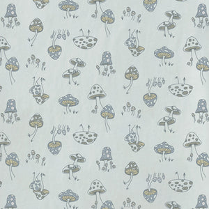 Life is Good. Men's Mushroom Pattern Camp Shirt, Fog Gray