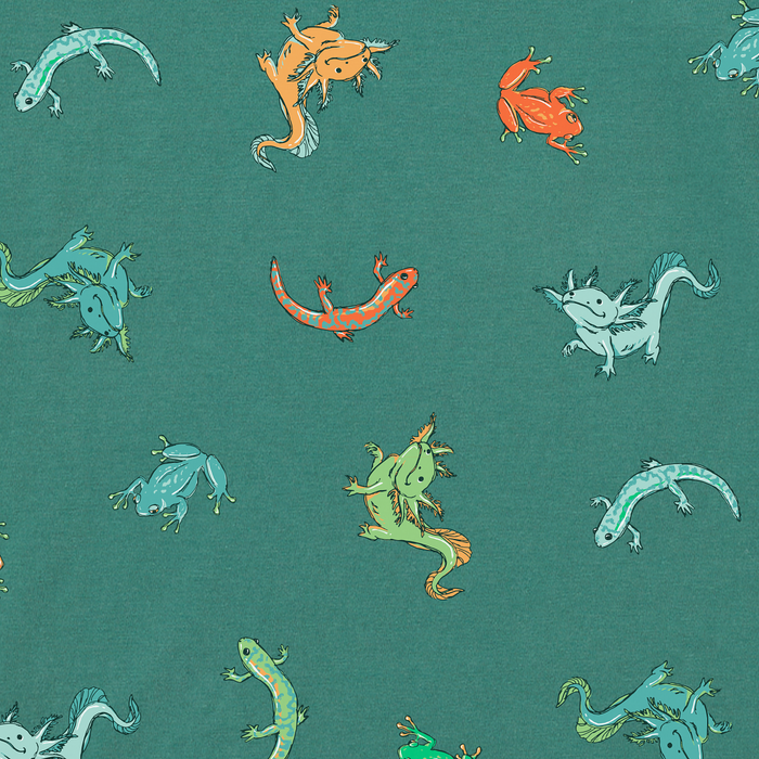 Life Is Good. Kids Axolotl and Amphibia AOP SS Crusher Tee, Spruce Green