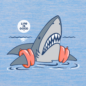 Life Is Good. Kids Shark Floaty Swim LS Crusher Tee, Cornflower Blue