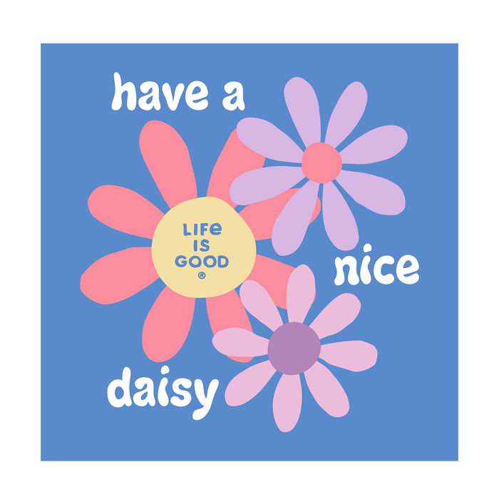 Life is Good. Groovy Have A Nice Daisy Magnet, Cornflower Blue