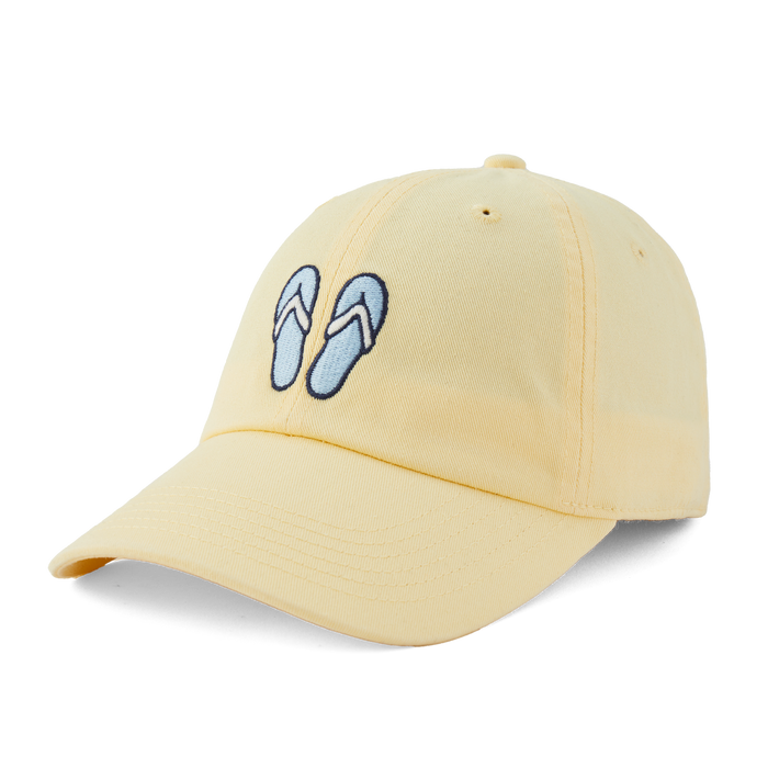 Life is Good. Flip Flops Chill Cap, Sandy Yellow