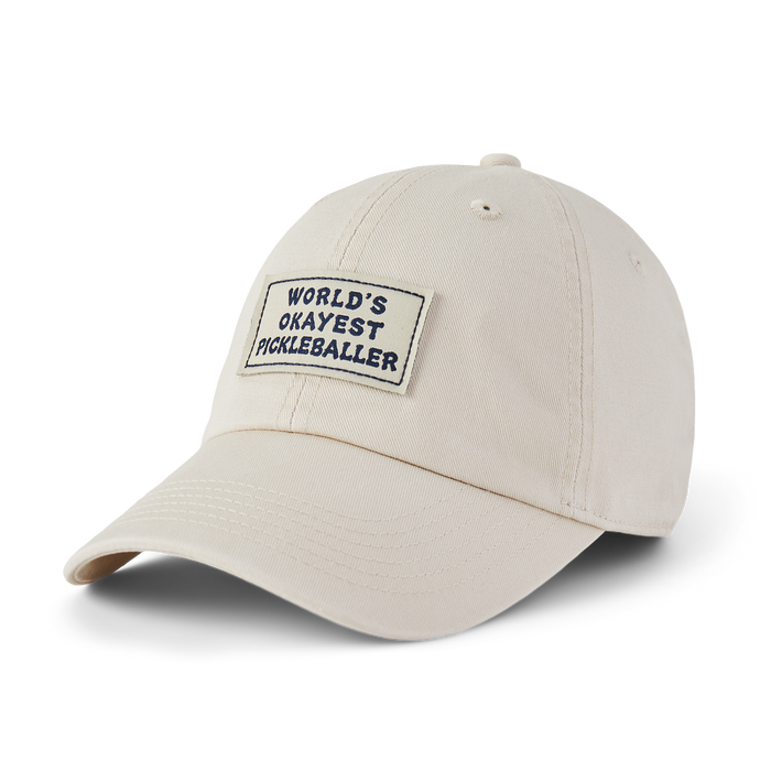 Life is Good Vintage World's Okayest Pickleballer Chill Cap, Bone