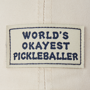 Life is Good Vintage World's Okayest Pickleballer Chill Cap, Bone