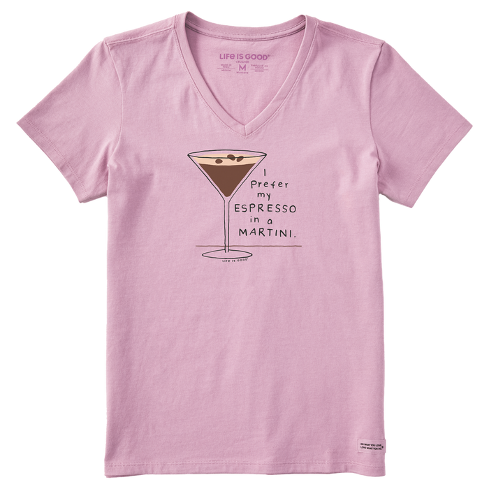 Life is Good. Women's Espresso in a Martini SS Crusher-LITE Vee, Violet Purple