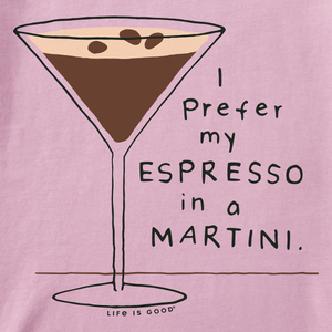 Life is Good. Women's Espresso in a Martini SS Crusher-LITE Vee, Violet Purple