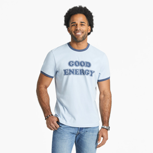 Life is Good. Men's Clean Cooper Good Energy SS Crusher Tee, Glacier Blue