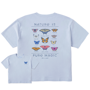 Life is Good Women's Realaxed Pure Magic Crusher SS Boxy Tee, Glacier Blue