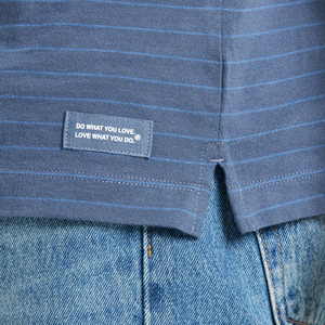Life is Good. Men's Solid SS Striped Crusher-Lite Polos, Darkest Blue