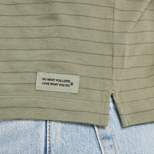 Life is Good. Men's Solid SS Striped Crusher-Lite Polos, Moss Green