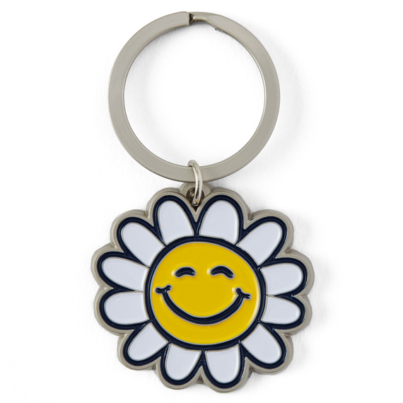 Life is Good. Happy Smile Daisy Kind Keychain, Multi-Color