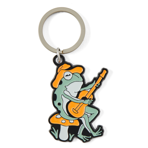 Life is Good. Frog Guitar Kind Keychain, Multi-Color