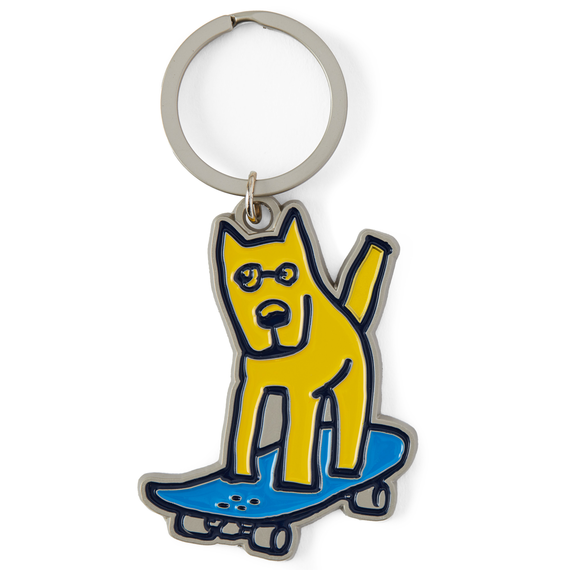 Life is Good. Rocket Skateboard Kind Keychain, Multi-Color