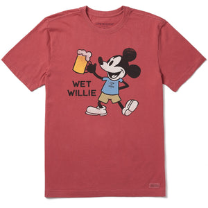 Life is Good. Men's Clean Steamboat Wet Willie Crusher Tee, Faded Red