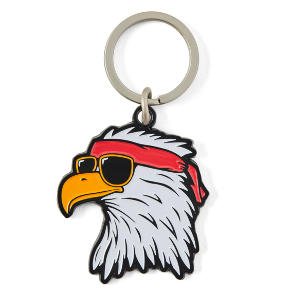 Life is Good. Tie Dye Patriotic Eagle Kind Keychain, Multi-Color