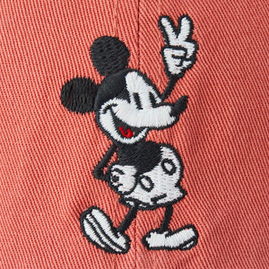 Life is Good Clean Steamboat Willie Peace Mini Branded Chill Cap, Faded Red