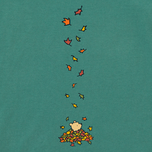 Life is Good. Women's Winnie Falling Leaves LS Crusher Tee, Spruce Green