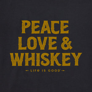 Life is Good. Men's Wordsmith Crafty Whiskey SS Crusher Tee, Jet Black