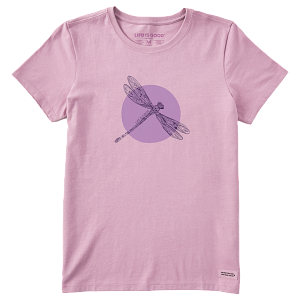 Life is Good. Women's Dragonfly Spotlight Crusher Tee, Violet Purple