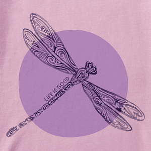 Life is Good. Women's Dragonfly Spotlight Crusher Tee, Violet Purple