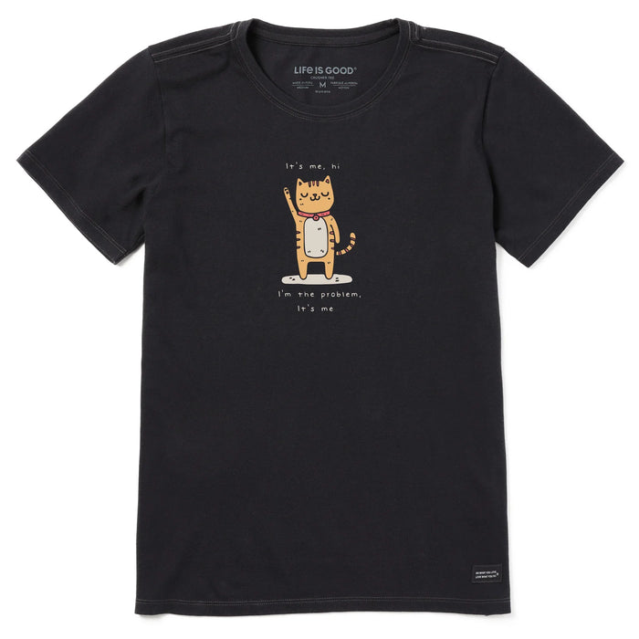 Life is Good. Women's Cat I'm the Problem Short Sleeve Crusher Tee, Faded Black