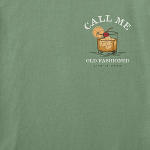 Life is Good. Men's Call Me Old Fashioned Short Sleeve Crusher Tee, Granite Green