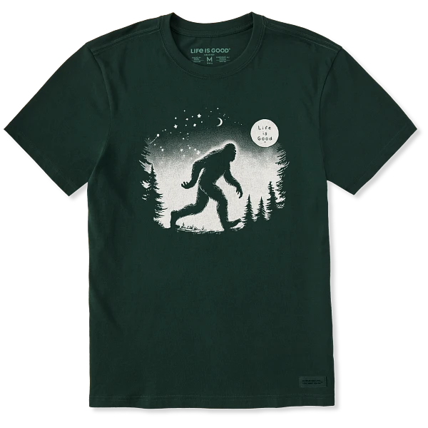 Life is Good. Men's Big Foot Wildside Short Sleeve Crusher Tee, Treeline Green