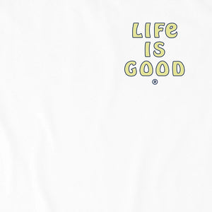 Life is Good. Men's Life is Reely Good Short Sleeve Crusher Tee, Cloud White
