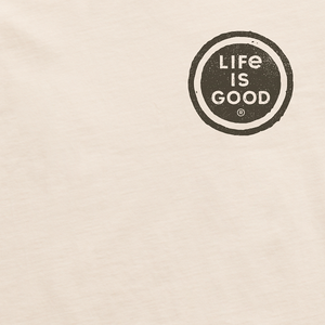 Life is Good. Men's Eagle Flag Short Sleeve Crusher Tee, Putty White