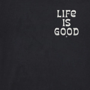 Life is Good. Men's Keep it Reel Bass Short Sleeve Crusher Tee, Faded Black