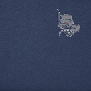 Life is Good. Men's Snowy Smoke Show Jake & Rocket Short Sleeve Crusher Tee, Darkest Blue