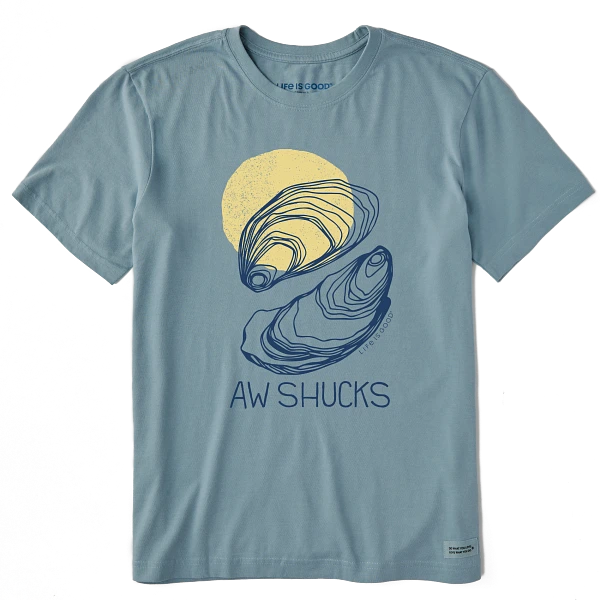 Life is Good. Men's Aw Shucks Short Sleeve Tee, Smoky Blue