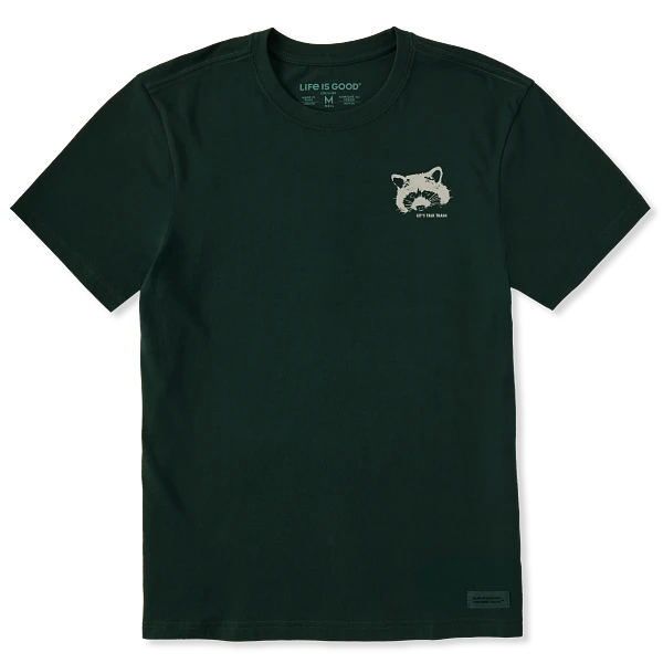 Life is Good. Men's Raccoon Short Sleeve Crusher Tee, Treeline Green