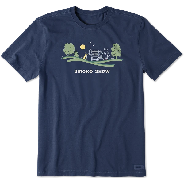 Life is Good. Men's Smoke Show Vista Short Sleeve Crusher Tee, Darkest Blue