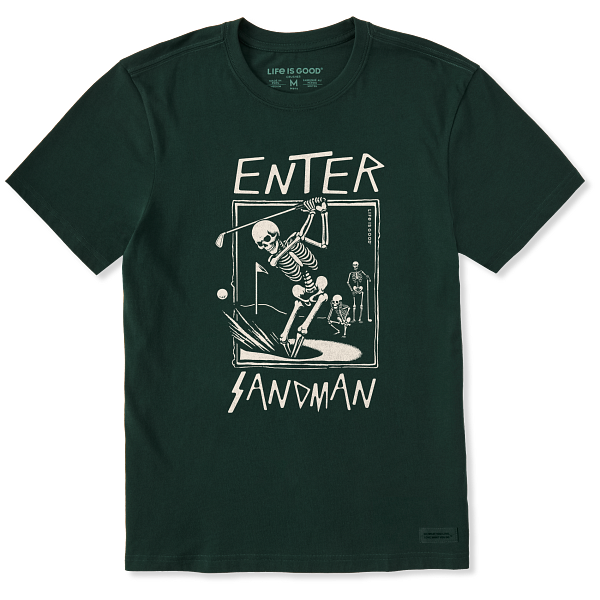 Life is Good. Men's Enter Sandman Short Sleeve Crusher Tee, Treeline Green