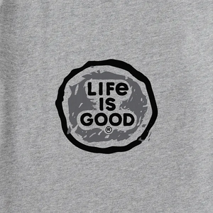 Life is Good. Men's Camp More Worry Less Long Sleeve Crusher Tee, Heather Gray