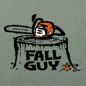 Life is Good. Men's Fall Guy Saw Long Sleeve Crusher Tee, Moss Green