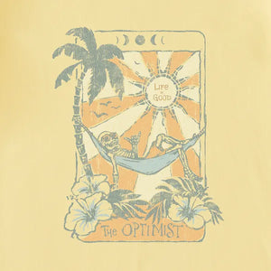 Life is Good. Men's Optimist Tarot Card Short Sleeve Crusher-LITE Tee, Sandy Yellow