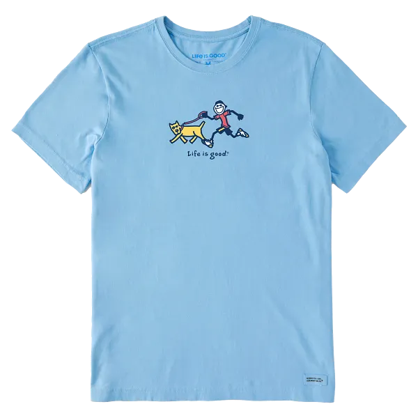 Life is Good. Men's Jake & Rocket Beach Run Short Sleeve Crusher-LITE Tee, Cool Blue