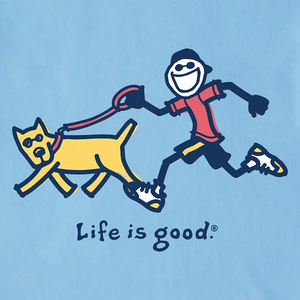 Life is Good. Men's Jake & Rocket Beach Run Short Sleeve Crusher-LITE Tee, Cool Blue
