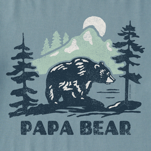 Life is Good. Men's Papa Bear Mountain Short Sleeve Crusher-LITE Tee, Smoky Blue
