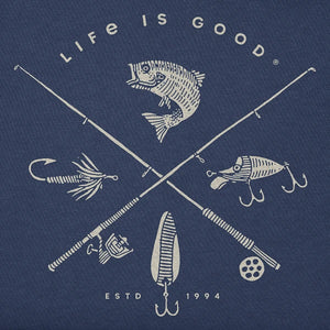 Life is Good. Men's Freshwater Fish Short Sleeve Crusher-LITE Tee, Darkest Blue