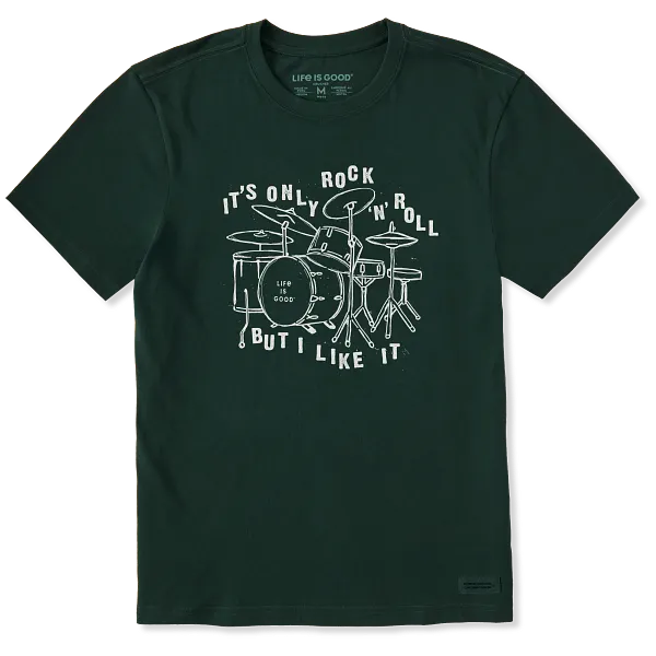 Life is Good. Men's Rock n Roll Short Sleeve Crusher-LITE Tee, Treeline Green