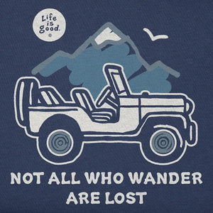 Life is Good. Men's Not All Who Wander Are Lost Crusher-LITE Tee, Darkest Blue