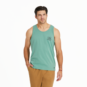 Life is Good. Men's Positive Lifestyle Crusher-LITE Tank, Granite Green